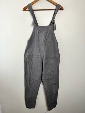 Lucy & Yak Gray Cotton Tie-Shoulder Dungarees Overalls Size 4 Organic Cotton